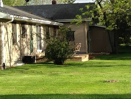 back view with garage view