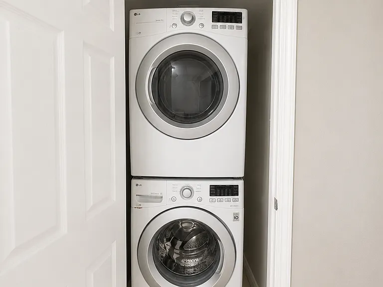 In-unit stackable washer and dryer provide the convenience of doing laundry from the comfort of your own home.