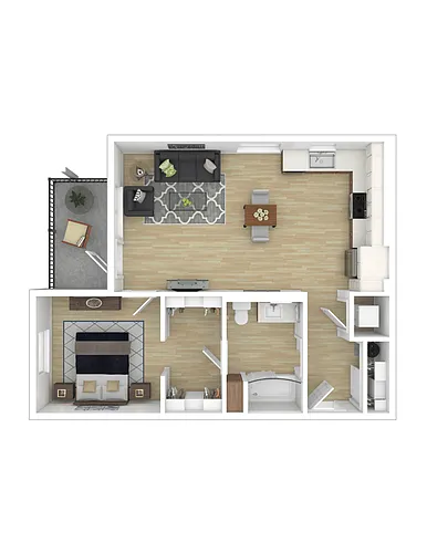 Floor plan 1X1 C