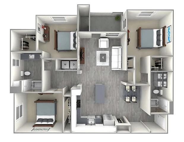Floor plan 3 Bed 2 Bath C2