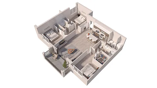 Floor plan 3BR B1