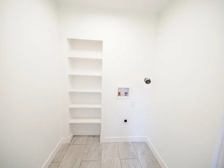 First floor home, laundry and storage room.