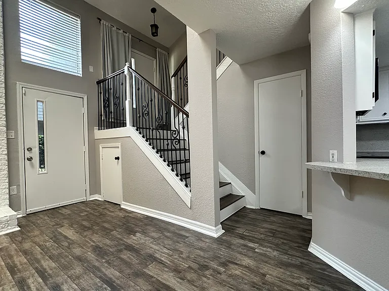 Staircase View with 2 closets