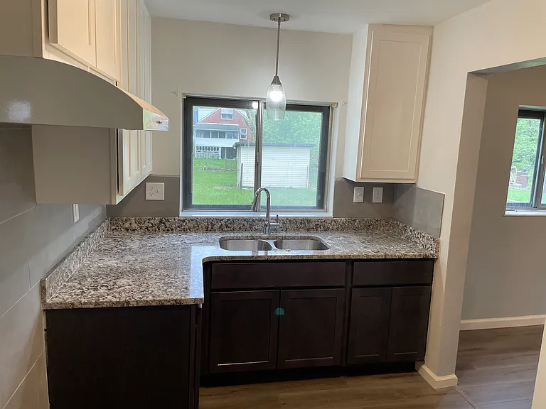 kitchen with marble countertop