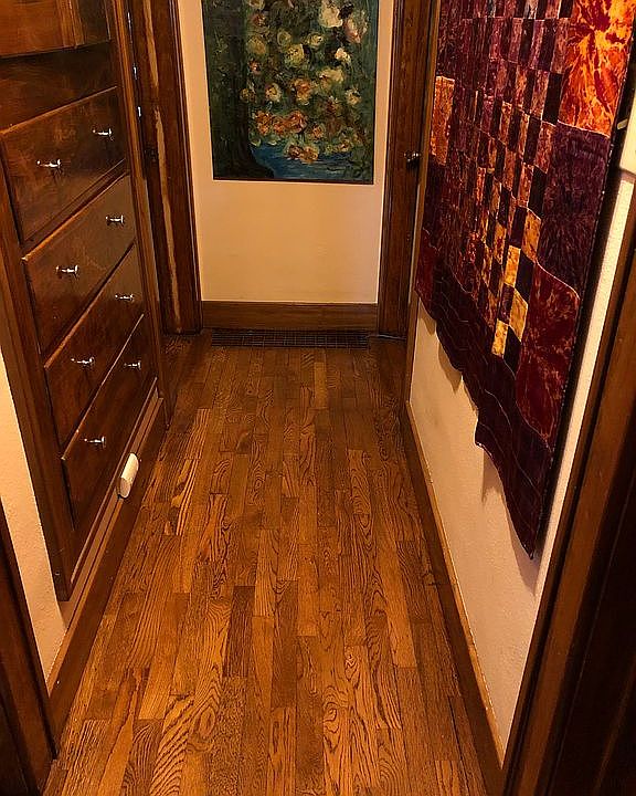 Built-ins and oak floors