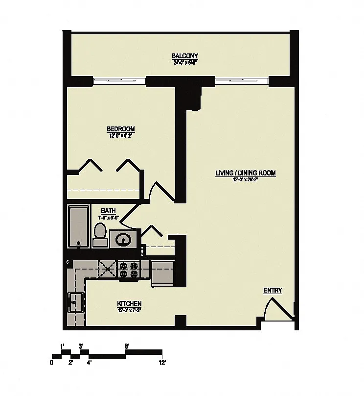 Floor plan Floor Plan 5 (1 Bed/1 Bath)