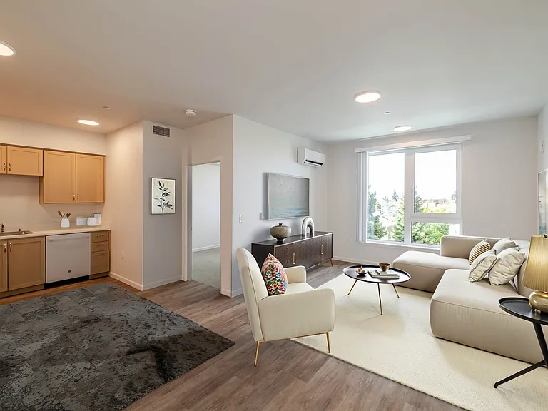 Spacious living and dining area perfect for entertaining.