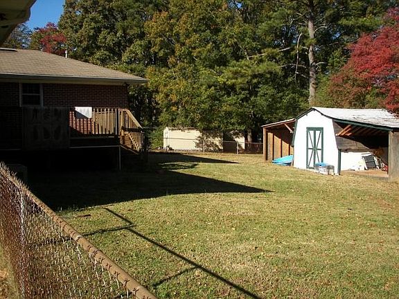fenced backyard