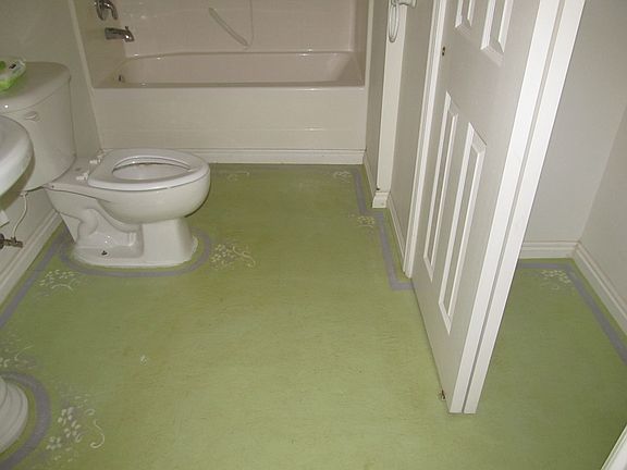 Hand Painted bathroom floors