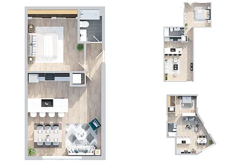 Floor plan 1 Bed | 1 Bath - Building Two
