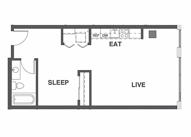 Floor plan 1X1 A