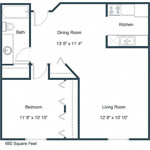 Floor plan One Bedroom 11A