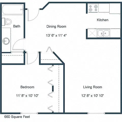 Floor plan One Bedroom 11A