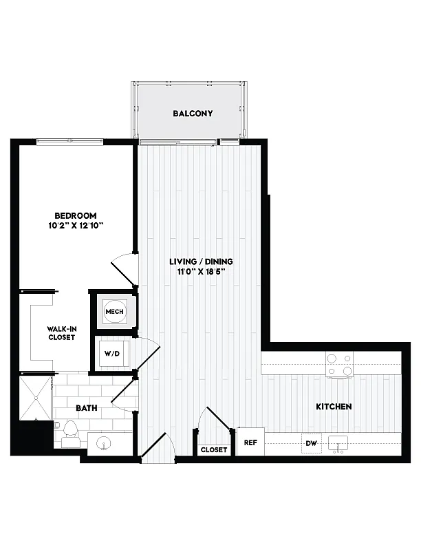 Floor plan 1 Bed/1 Bath-A4