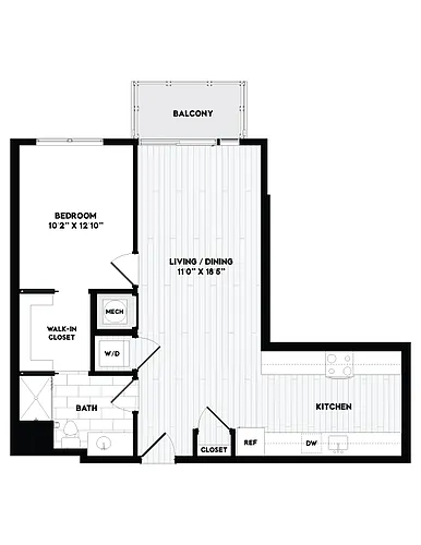 Floor plan 1 Bed/1 Bath-A4