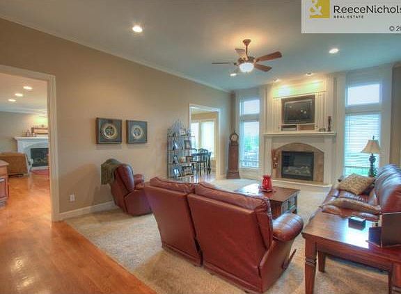 Great room with fireplace and built-ins.
