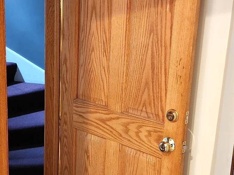 Front door opened