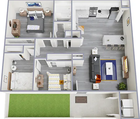 3 Bed 1 Bath Floorplan 3 Bed 1 Bath Floorplan