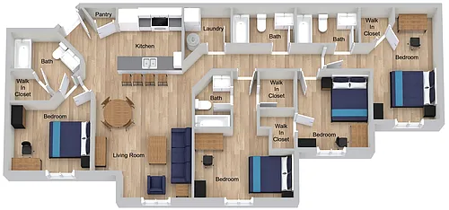 Floor plan Full Four Bedroom - A