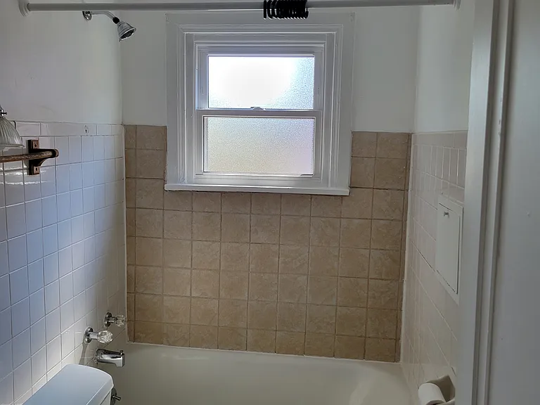 Bathroom and new frosted window.