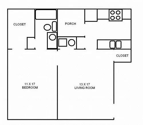 Floor plan 1 Bed/1 Bath