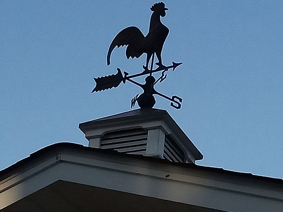 Above the big windows