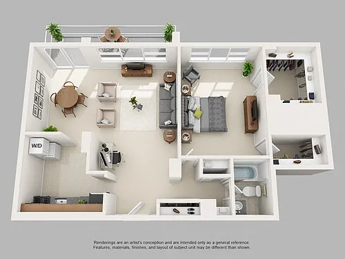 Floor plan One Bedroom - Large