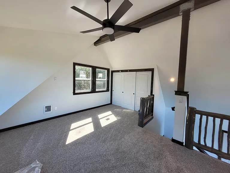 Loft bedroom with closet