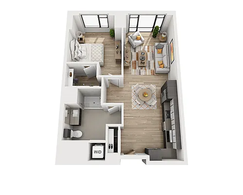 Floor plan One Bedroom A1BB