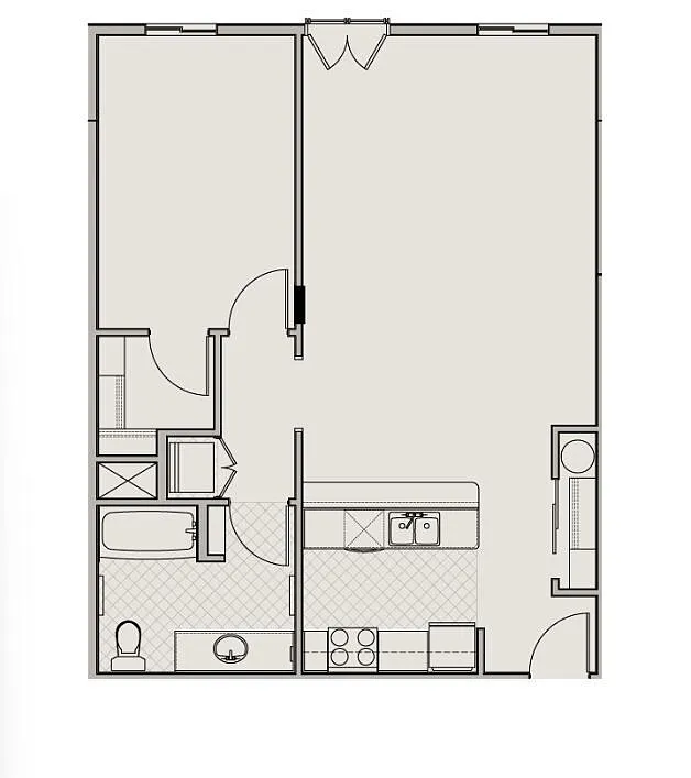 Floor plan 1 Bed 1 Bath M