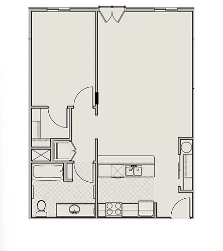 Floor plan 1 Bed 1 Bath M
