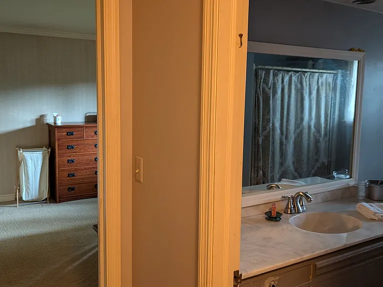 Main level bathroom and bedroom