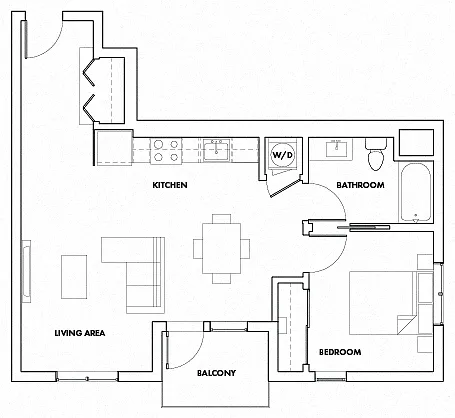 Floor plan 1 Bedroom L Trilby