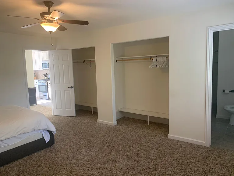 Huge bedroom with two closets, can fit two king size beds with room to spare