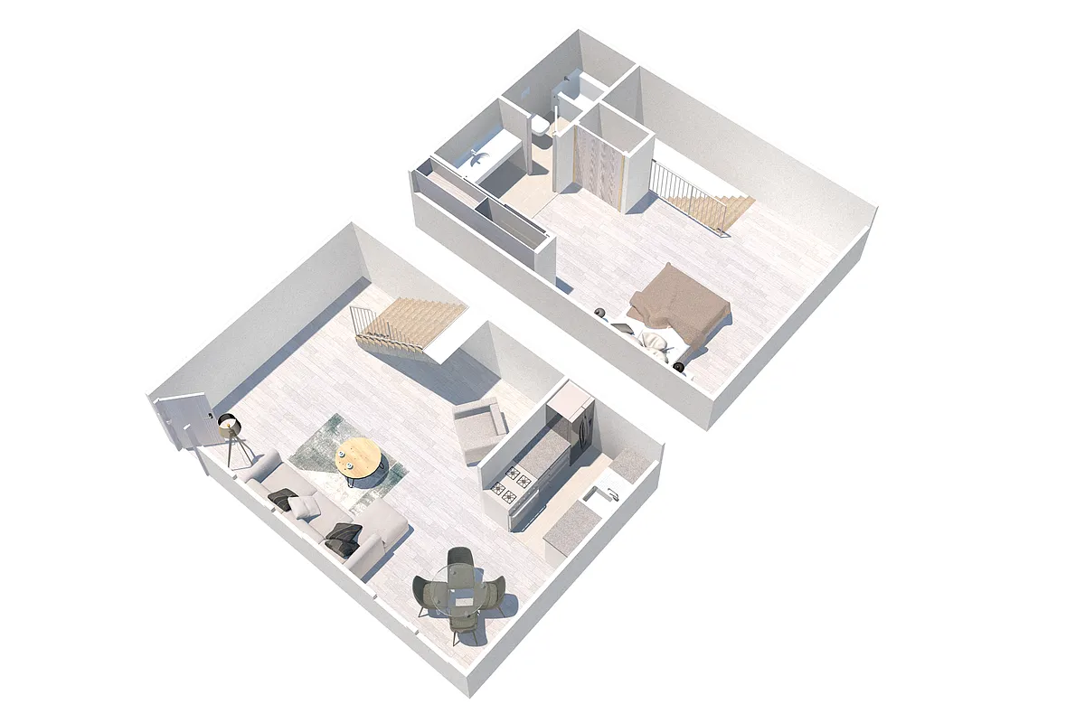 Floor plan One Bedroom Townhome