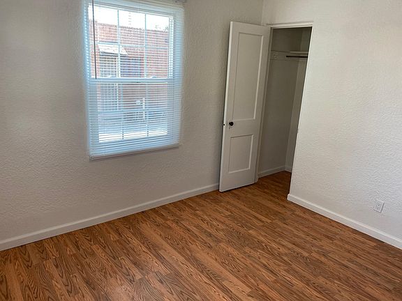 Bedroom has closet and lovely natural light.