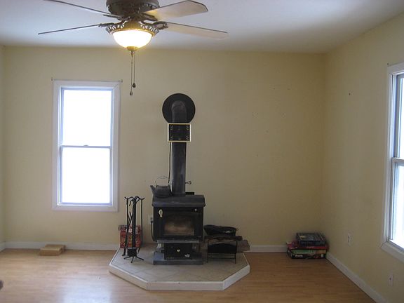 Wood stove in living room