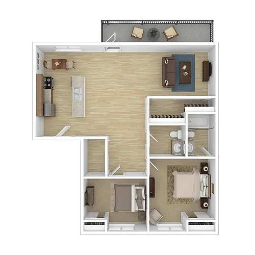Floor plan 2 Bedroom, 2 Bath