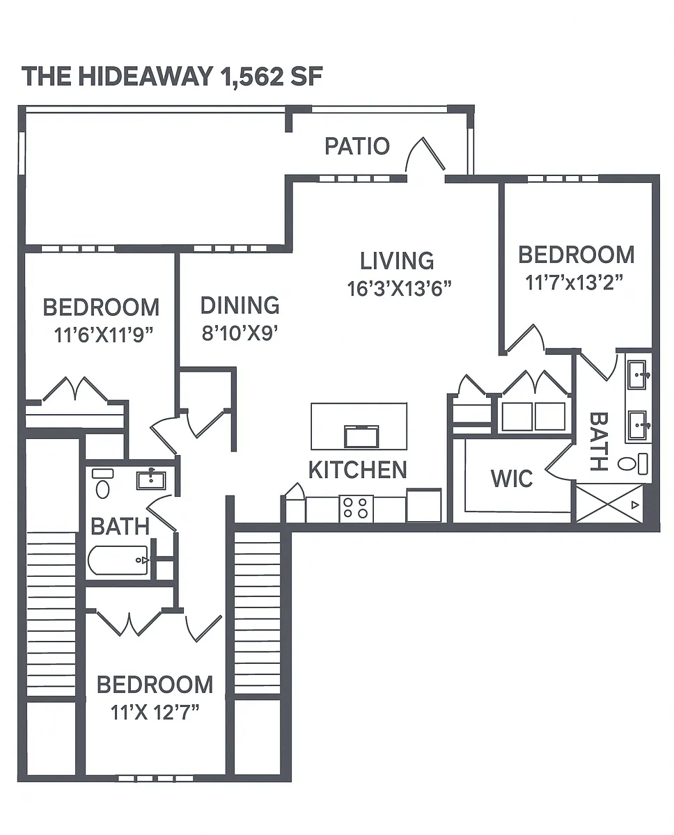 Floor plan The Hideaway - Attached Garage