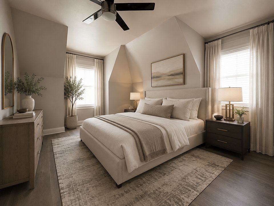 Gorgeous lighting, spacious bedroom with new flooring.