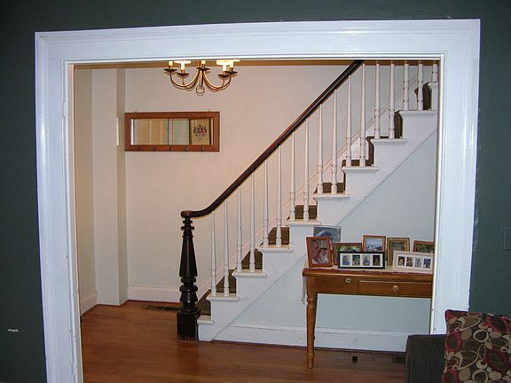 This period staircase is featured in the hallway