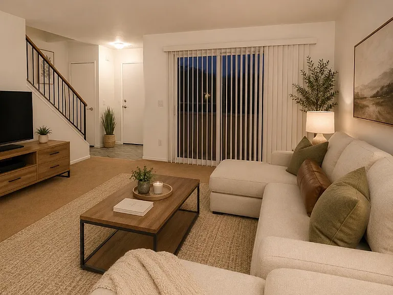 Living room virtually staged
