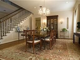 The 10-foot ceilings and crown molding are a constant throughout the first floor.