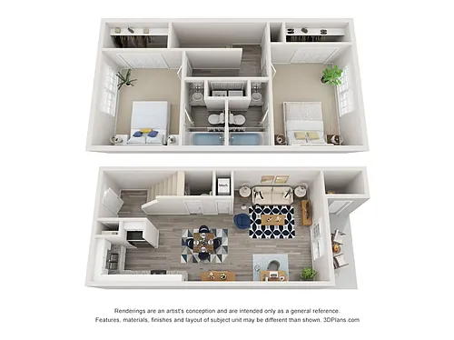 Floor plan 2 Bed 2.5 Bath Townhome