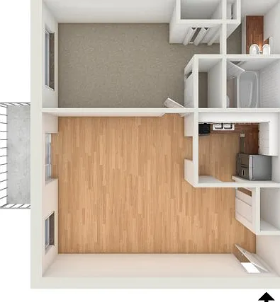 One bedroom floor plan One bedroom floor plan