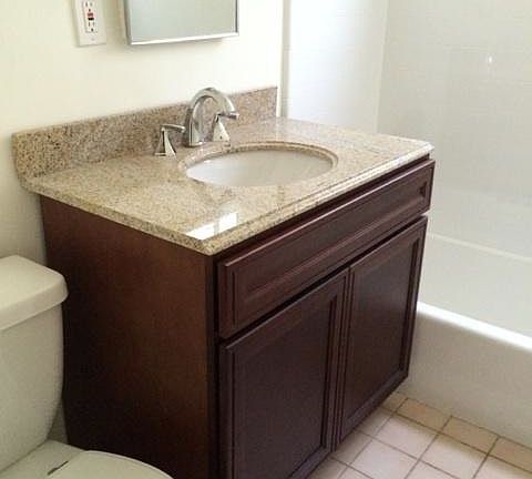 Bathroom w/ New cabinet counter