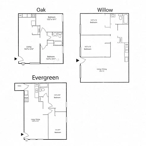 Floor plan 2 bedroom 1 bath