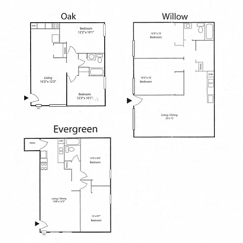 Floor plan 2 bedroom 1 bath