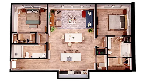 Floor plan 2x2 Loft - A