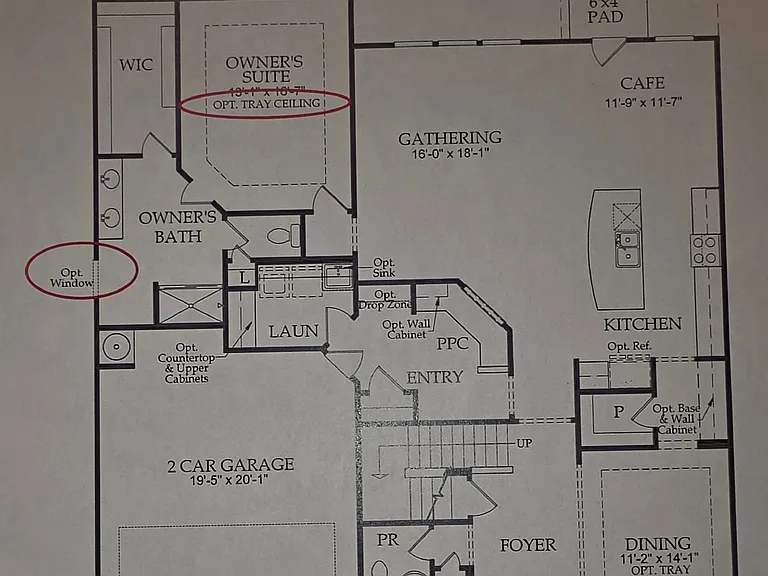 McCullough SubDivision; Riverview floorplan; first floor.